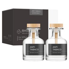 바이향 베이스노트 차량용 디퓨저 150ml, 2개, 안티타바코