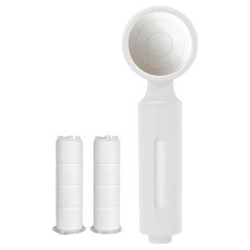belette 粉彩色旅行用過濾蓮蓬頭 小型 + 濾芯2入組, 奶油白(蓮蓬頭), 1套