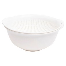 HOLA 和樂家居 抗菌雙層碗型瀝水籃, 白色, 1個