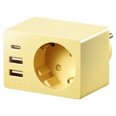 Boco Mini One 36 USB Type-C 超高速充電 PD36W 1孔延長線 BC-A116U36, 1個, 陽光黃, 73mm