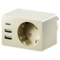 보코 미니원36 USB C타입 초고속 충전 PD36W 멀티탭 1구 BC-A116U36, 1개, 크림, 73mm