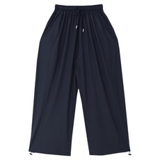 Planday 女款 短/中/長版 夏季涼感材質超輕量Laton雙向側邊細褶防風鬆緊長褲