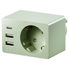 Boco Mini One 36 USB Type-C 超高速充電 PD36W 1孔延長線 BC-A116U36, 1個, 水藍綠色, 73mm