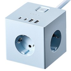 보코 큐브프로45 고용량 USB C타입 초고속충전 3구 큐브 멀티탭, 2m, 모닝스카이, 1개