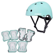 크로니 어반 헬멧 + 보호대 세트, 민트, 1세트