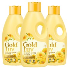 GoldLuv 高濃縮衣物柔軟精 黃色花園 瓶裝, 3個, 1.1L