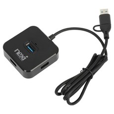 넥시 USB3.1 C타입 A타입 4포트 허브 NX1647, 블랙, 1개