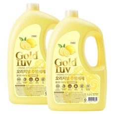 골드럽 오리지널 식초&레몬 주방세제 향긋한 레몬향, 2개, 3.2L
