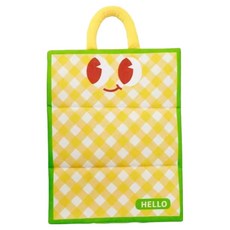 코코스튜디오 반려동물 손잡이 체크 쿨매트, 옐로우, 1개