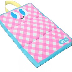 코코스튜디오 반려동물 손잡이 체크 쿨매트, 핑크, 1개