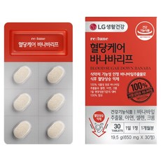 리튠 혈당케어 바나바리프, 1개, 30정