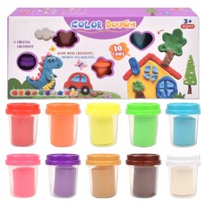 플레이 컬러 도우 클레이 10종 + 보관통 세트 700g 6898, 혼합색상, 1세트