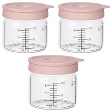 plala Easy Check 刻度耐熱玻璃瓶, 粉紅色, 3個, 100ml
