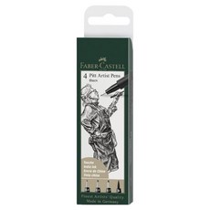 파버카스텔 PITT 아티스트 펜 S + F + M + B 세트, 블랙, 1세트