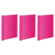 고쿠요 노비타 알파 24매 클리어파일 A4, 3개, 핑크