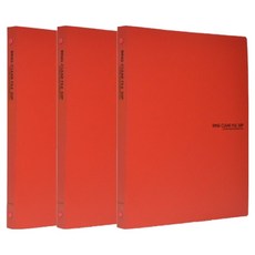 에코청운 칼라컬렉터 3공 링 30매 클리어파일 A4, 레드, 3개