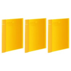 고쿠요 노비타 알파 24매 클리어파일 A4, 3개, 노랑