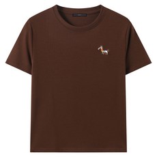 르샵 여성용 데일리 컬러 자수 반팔 티셔츠 DQ2LW013A