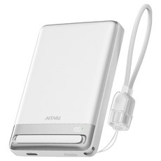 아트뮤 Qi2 15W 맥세이프 무선 슬림 고속 보조배터리 10000mAh C타입, 화이트, QB410