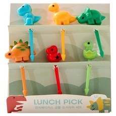 모던하우스 런치메이커스 도시락픽 공룡 6종 세트, 1세트