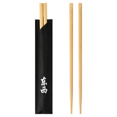 Bloom at home 日式韓式便當用高級款半包裝筷子 黑色 24cm, 1個, 100入