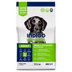 INDIGO 에이지뉴트리션 어덜트 포 독 건식사료, 1개, 6kg, 닭