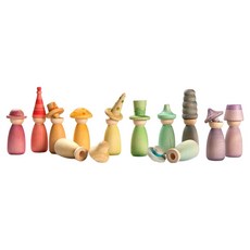 그라팟 컬러 그라팟 팬시 닌스 원목블록 12종 세트, 혼합색상, 1세트