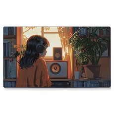 어번던스 책상을 꽉 채우는 데스크매트, sunset and music MP 874012