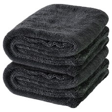 벤딕트 스퀘어원 극세사 자동차 세차 타월 대형 70 x 90 cm, 타이탄 그레이, 2개