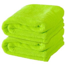 벤딕트 스퀘어원 극세사 자동차 세차 타월 대형 70 x 90 cm, 라이트 라임, 2개