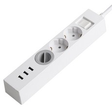 SWEET HOME USB 3埠過載保護3孔延長線 安全蓋, 1m, 1個