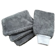 하이글로씨 무봉제 세차 극세사 몬스터 버핑 양면 타월 + 글로브 세트, 혼합색상, 1세트