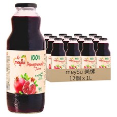 meySu 美愫 100%紅石榴汁, 12個, 1L