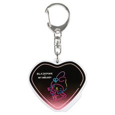 블랙핑크 x 마이멜로디 콜라보레이션 MD 네온 아크릴 키링, Heart, 단품