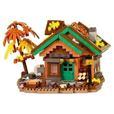 더플로우커머스 브릭 하우스 모델 DIY 미니 블록 11.2 x 9.8 x 8 cm, 가을팬션, 1개
