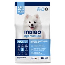 INDIGO 어덜트 강아지 에이지뉴트리션 7+ 건식사료, 1개, 1.2kg, 오리