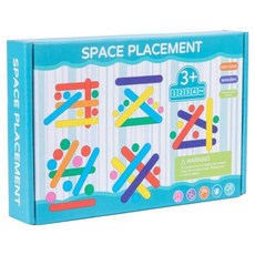 유아시지각 공간구성 스틱 모양 맞추기, 빨강 + 노랑 + 파랑 + 초록 + 보라 + 주황, 1개