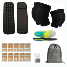 훈련소 준비물 군장 어깨보호대 + 무릎보호대 + 팔꿈치보호대 + 실리콘깔창 + 물집보호패드10p + 귀마개 + 더스트백 세트, 혼합색상, 1세트