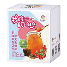 FOODHO 食在美好 我的飲Bar 蔓越莓奇亞籽寒天黑糖凍, 17g, 16個裝, 1組