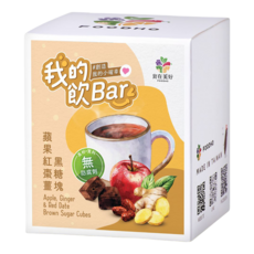 FOODHO 食在美好 我的飲Bar 蘋果紅棗薑黑糖塊, 17g, 16個裝, 1組
