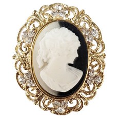 Button King 東大門鈕扣王 高級時尚裝飾方晶維納斯胸針 30 x 38 mm