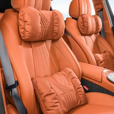 크로니클 프리미엄 등허리 레파드라인 목쿠션 + 허리담요쿠션 세트, 디얼오렌지, 1세트