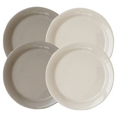 프렐류드 미에뜨 원형 플레이트 2종 세트, 아이보리, 베이지, 2세트, 플레이트 19cm 2종