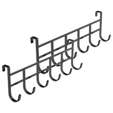 덴빌리어 다양한 수납 문걸이 도어후크 6구 22 x 9 cm, 블랙, 2개