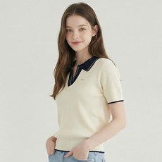 BURU N JUDY 女款半開襟撞色翻領針織衫 BBSDPO004P