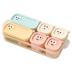 Modern House 白金矽膠單格副食品分裝盒6件組 + 託盤組