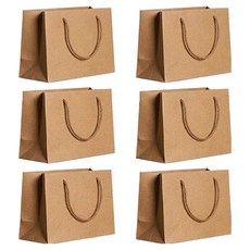 언더보스 무지 쇼핑백 가로형 13 x 19 x 6 cm, 크라프트, 6개