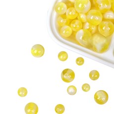 물건파는남자 고양이눈 레진 라운드 비즈 DIY 팔찌재료 10mm 홀 2.1mm, 옐로우, 20개