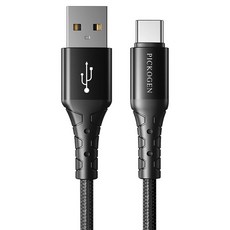 PICKOGEN 皮克全 FastFlex USB-Type-C 充電線 傳輸線 快充線 編織線 支援iPhone17 安卓, 黑色, 1個, 2m
