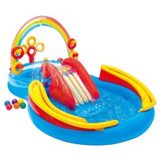 INTEX 彩虹橋噴水戲水游泳池 小滑水道 57453NP 175L, 混和顏色, 1個